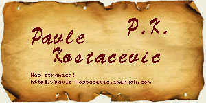 Pavle Kostačević vizit kartica